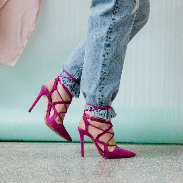 Pink bold heels for women
